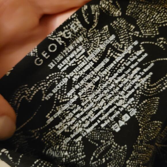 Floral Print Black Spaghetti Strap Slip Dress George 3X 22W 24W Stretch - Picture 7 of 7